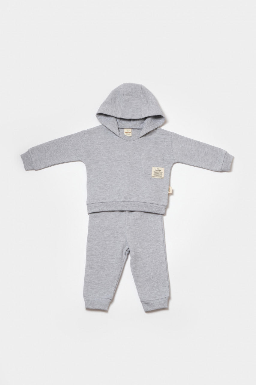 Set hanorac cu gluga si pantaloni, Two thread, 100%bumbac organic - , BabyCosy